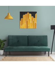 LYNN Banquette clic clac 3 places - Tissu vert - 190 x 92 x 87 cm
