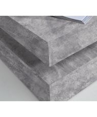 Table basse carrée pivotante - Panneau de particules - béton gris clair - Classique - 78 x 78 x 35,4 cm