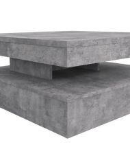 Table basse carrée pivotante - Panneau de particules - béton gris clair - Classique - 78 x 78 x 35,4 cm