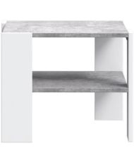 PILVI coffee table 2 trays - Melamine particles - White and light concrete - 55 x 55 x 45 cm