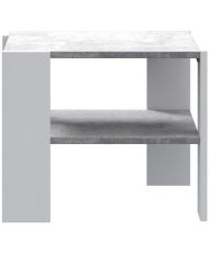 PILVI coffee table 2 trays - Melamine particles - White and light concrete - 55 x 55 x 45 cm