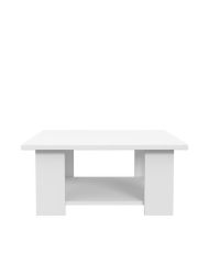 Table basse Particules mélaminé - Blanc mat - 67 x 67 x 31 cm