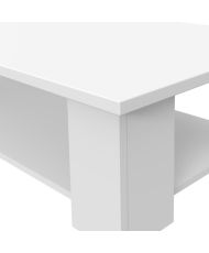 Couchtisch aus Melaminpartikeln – Mattweiß – 67 x 67 x 31 cm