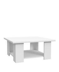Mesa de centro de melamina Particulate - Blanco mate - 67 x 67 x 31 cm