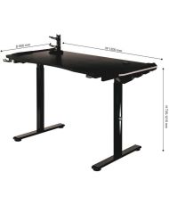 CGM Elektrischer Gaming-Schreibtisch – höhenverstellbar – Controller-Unterstützung – 120 x 60 x 73–121 cm
