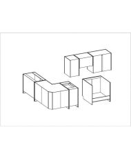 Cuisine complète d'angle réversible (gauche / droit) - chêne - 270 x 150 x 82 cm - Plan de travail non inclus