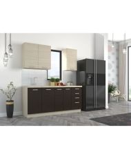 Meuble bas - 2 Portes battantes - Mélaminé - chêne foncé - 60 x 52 x 82 cm