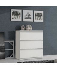 CHELSEA Kommode mit 3 Schubladen – Mattweiß – 77,2 x 42 x 79,9 cm