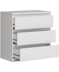 CHELSEA Kommode mit 3 Schubladen – Mattweiß – 77,2 x 42 x 79,9 cm