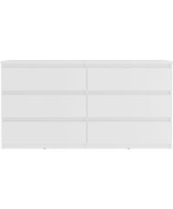 CHELSEA Kommode mit 6 Schubladen – Mattweiß – 154 x 42,2 x 79,9 cm