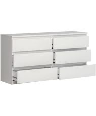 CHELSEA Kommode mit 6 Schubladen – Mattweiß – 154 x 42,2 x 79,9 cm