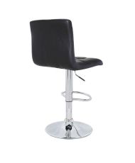CRUNC2 Barhocker – Schwarzimitat – Struktur aus verchromtem Metall – 41,5 x 48 cm
