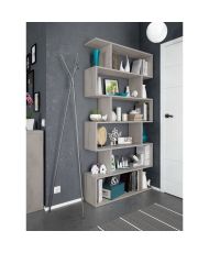 Librería ATHENA - Gris hormigón - 6 nichos - 192 x 80 x 24 cm