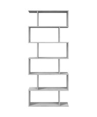 Bibliotheque étagere ATHENA - Gris Béton - 6 niches - 192 x 80 x 24 cm