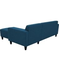 Canapé d'angle fixe 4 places BOB - Tissu marine - Réversible - 197 x 117 x 65 cm