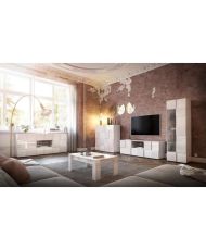 MILANO Sideboard – glänzend weiß lackiert – 2 Türen, 2 Schubladen – 181 x 43 x 84 cm
