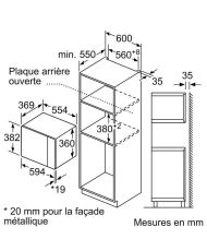 Micro-ondes encastrable - Noir - 25 L - Monofonction - 900 W