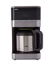 Filterkaffeemaschine mit schwarzem Gehäuse und Metall – 12 Tassen