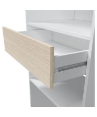 Ankleidezimmer – KLEID – 2 Kleiderschränke + 3 Nischen + 1 Regal + 1 Schublade – Weiß und Eiche – 158 x 187 x 40 cm