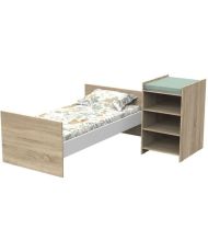 Lit bébé combiné - 120 x 60 cm - Evolutif en 90 x 190 cm 