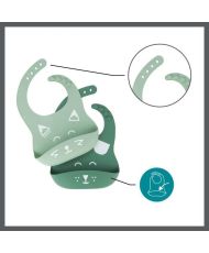 2 bavaglini BIB'ISY in silicone, con tasca ventrale