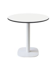 Table ronde Ø 70 cm - modèle Round pied blanc blanc chants noir