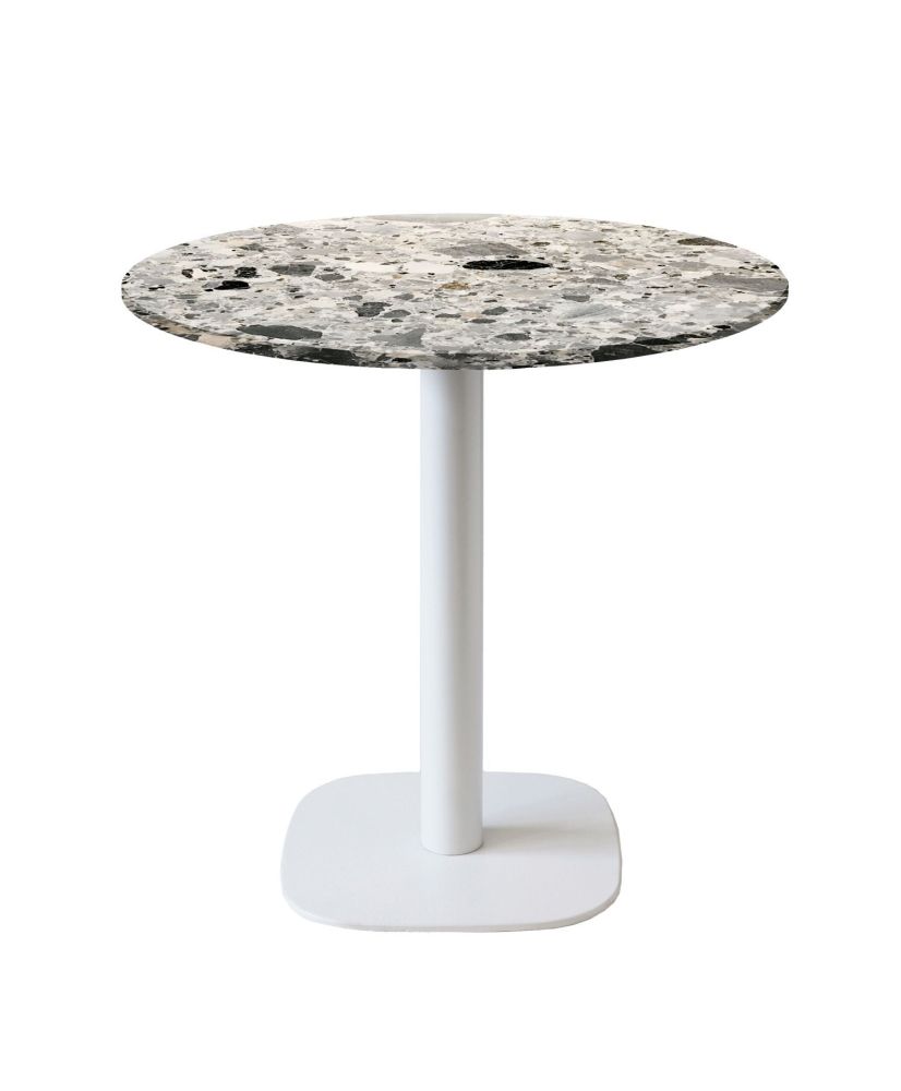 Runder Tisch Ø 70 cm - Rundes Modell mit weißem Terrazzo-Gestell cepp Runder Tisch Ø 70 cm - Rundes Modell mit weißem Terrazzo-Gestell cepp
