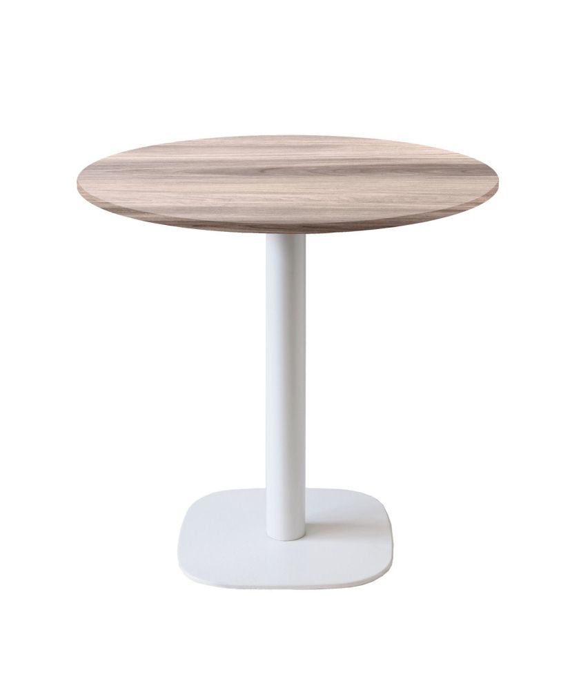 Runder Tisch Ø 70 cm - Rundes Modell mit Fuß aus weißer Eiche Tages Runder Tisch Ø 70 cm - Rundes Modell mit Fuß aus weißer Eiche Tages