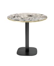 Table ronde Ø 70 cm - modèle Round terrazzo cepp chants laiton