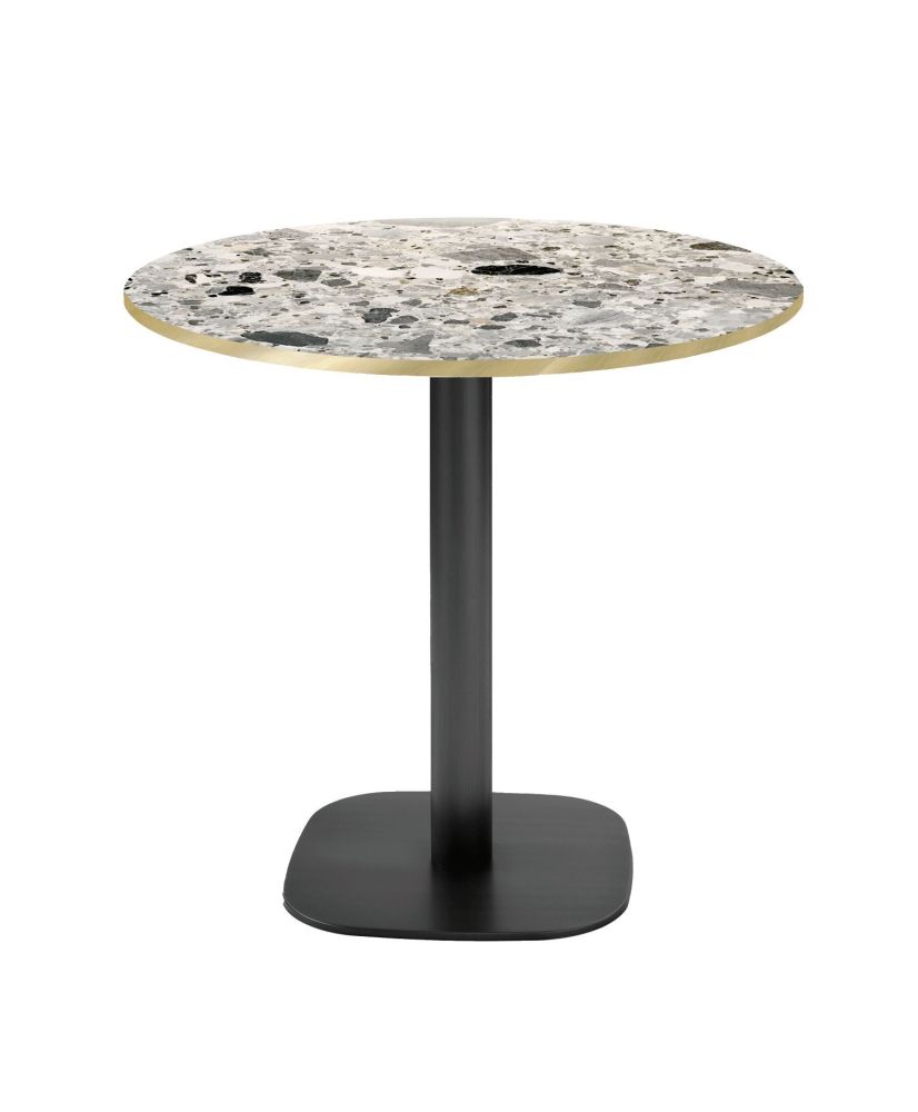 Table ronde Ø 70 cm - modèle Round terrazzo cepp chants laiton Table ronde Ø 70 cm - modèle Round terrazzo cepp chants laiton