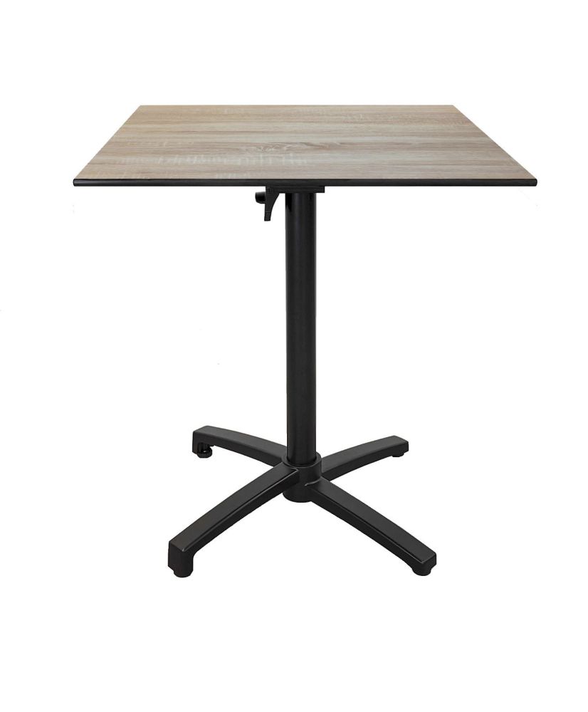 Tischhöhe 90 cm, klappbar für Terrasse in Compact HPL hellem Holzdekor 70 x 70 Tischhöhe 90 cm, klappbar für Terrasse in Compact HPL hellem Holzdekor 70 x 70