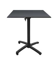 Table height 90 cm, foldable for terrace in Compact HPL anthracite gray 70 x 70