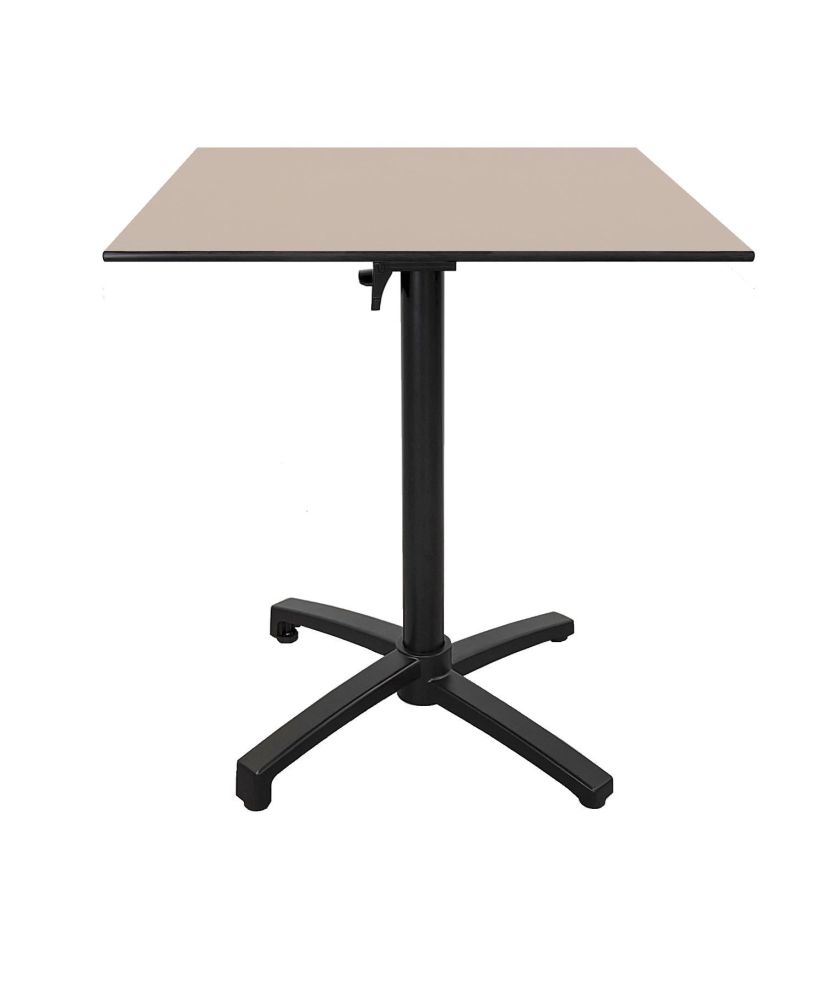 Table height 90 cm, foldable for terrace in Compact HPL beige 70 x 70 Table height 90 cm, foldable for terrace in Compact HPL beige 70 x 70