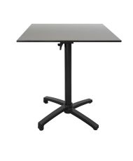 Tavolo altezza 90 cm, pieghevole per terrazza in Compact HPL, decoro metallo grigio 70 x 70