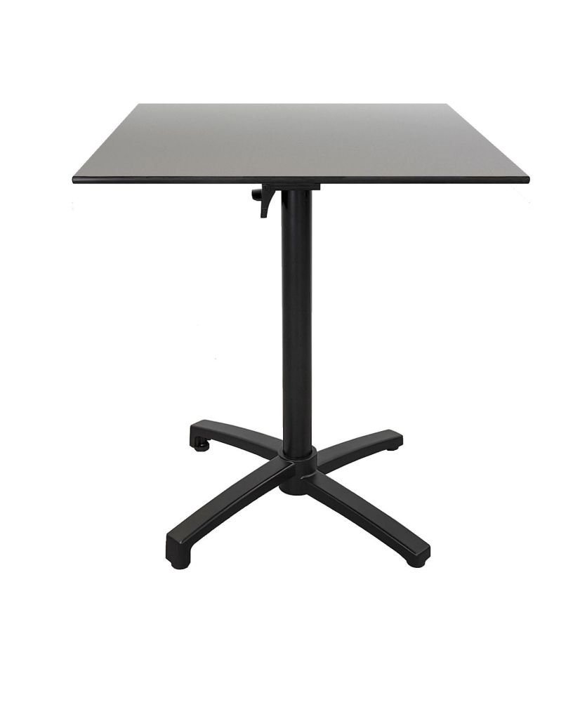 Table height 90 cm, foldable for terrace in Compact HPL, gray metal decor 70 x 70 Table height 90 cm, foldable for terrace in Compact HPL, gray metal decor 70 x 70
