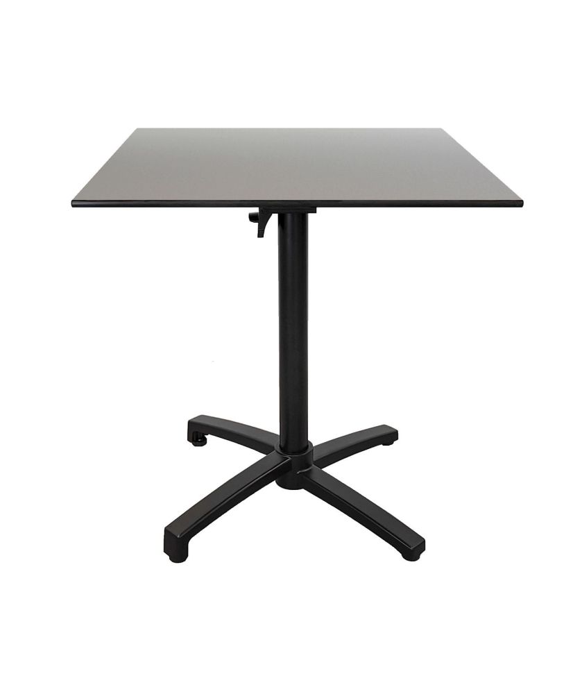 Klappbarer Terrassentisch im Compact HPL-Grau-Metalldekor 70 x 70 Klappbarer Terrassentisch im Compact HPL-Grau-Metalldekor 70 x 70