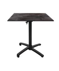 Foldable terrace table in Compact HPL dark decor 70 x 70