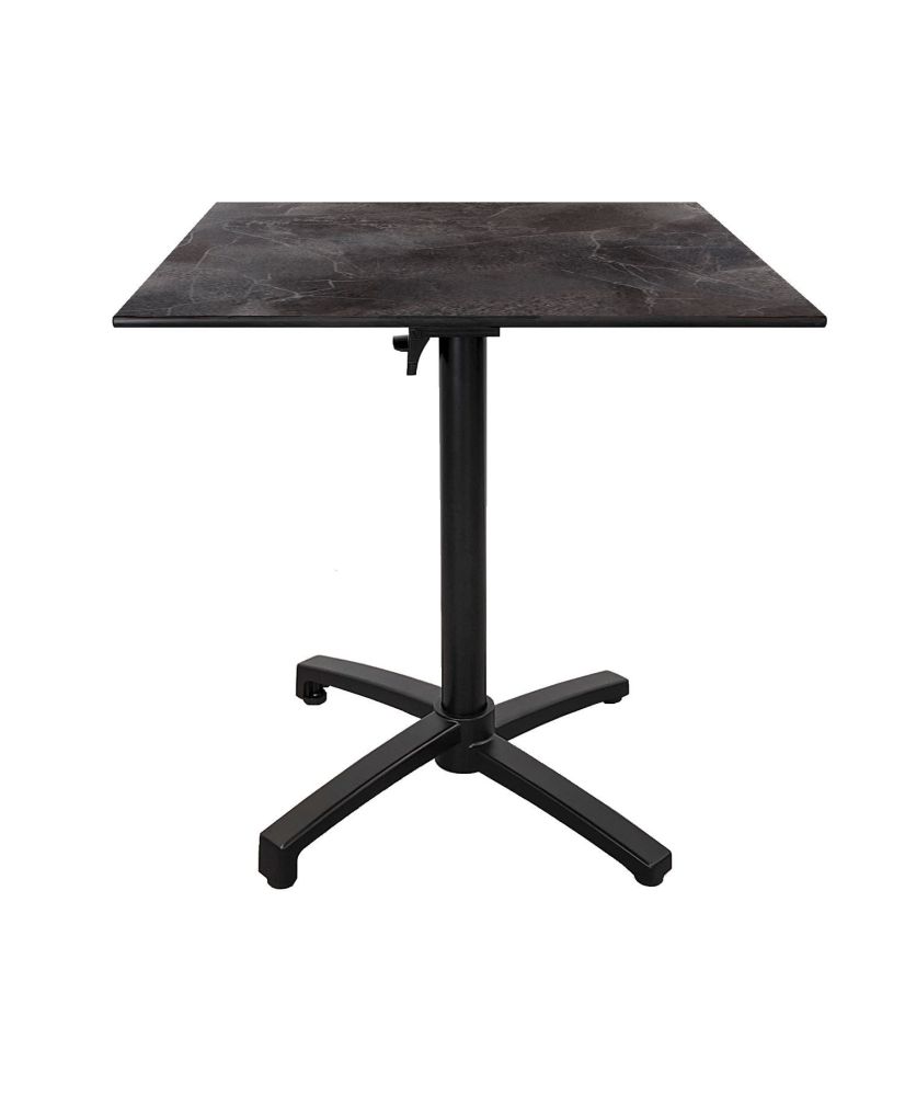 Foldable terrace table in Compact HPL dark decor 70 x 70 Foldable terrace table in Compact HPL dark decor 70 x 70