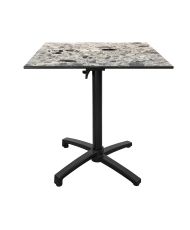 Foldable terrace table in Compact HPL cepp stone decor 70 x 70