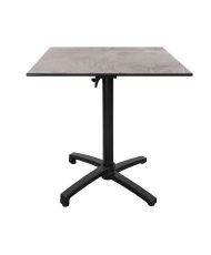 Foldable terrace table in Compact HPL stone gray decor 70 x 70