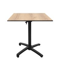 Klappbarer Terrassentisch im Compact HPL Eichenholzdekor 70 x 70