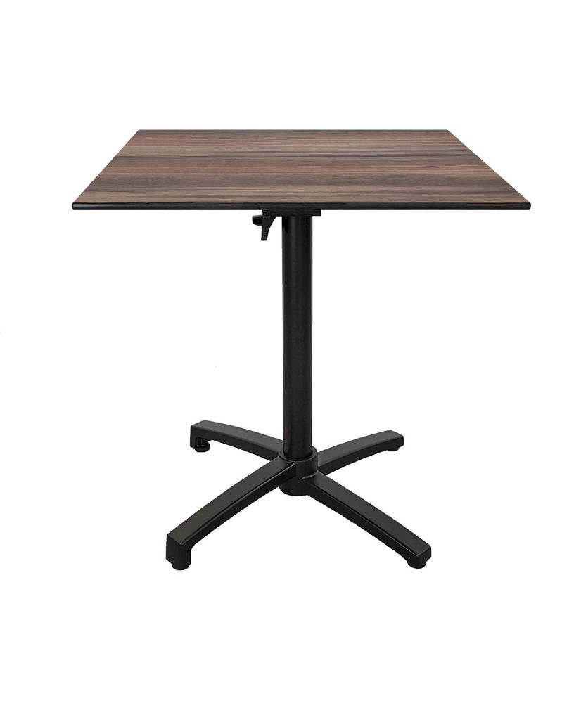 Foldable terrace table in Compact HPL dark wood 70 x 70 Foldable terrace table in Compact HPL dark wood 70 x 70