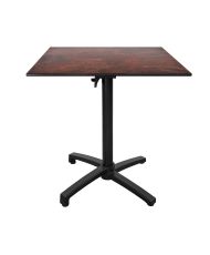 Foldable terrace table in Compact HPL rust decor 70 x 70