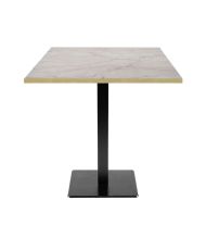 Tisch 70 x 70 cm – Mailänder Modell Yule aus Marmor mit Messingkanten