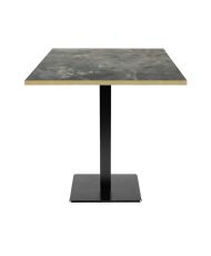 Table 70 x 70 cm - modèle Milan pierre métallisée chants laiton
