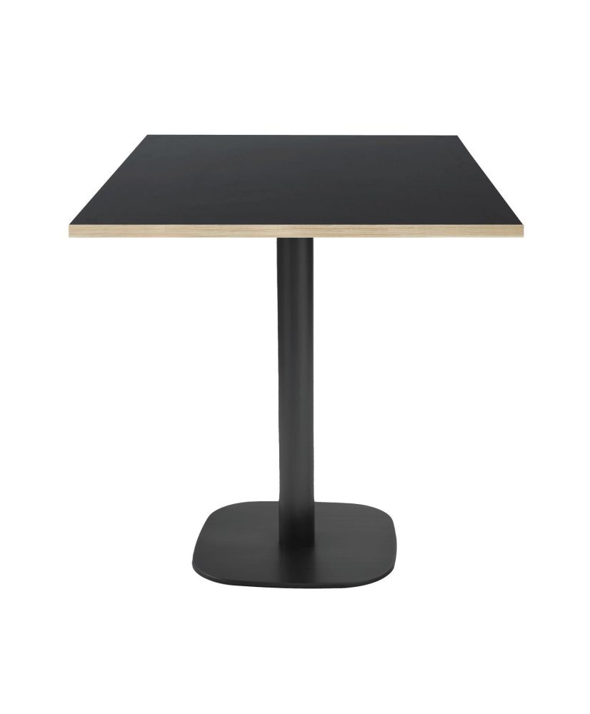 Table 70 x 70 cm - modèle Round noir chants bois Table 70 x 70 cm - modèle Round noir chants bois