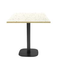Table 70 x 70 cm - modèle Round terrazzo cassata chants laiton
