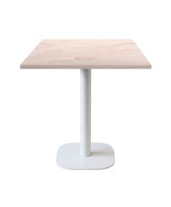 Table 70 x 70 cm - modèle Round pied blanc chêne bosco
