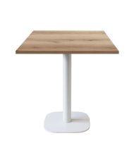 Table 70 x 70 cm - modèle Round pied blanc chêne delano