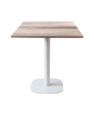 Table 70 x 70 cm - modèle Round pied blanc chêne tages